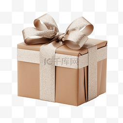 圣诞节用牛皮纸包裹的礼品盒，上