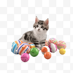 可爱的猫玩具 3d 渲染
