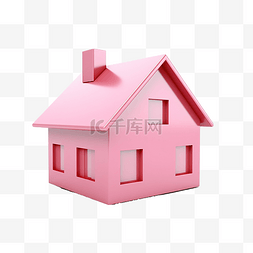 房子粉红色 3d