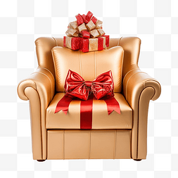 红色座位图片_舒适的红色和金色扶手椅，配有圣