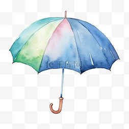 水彩雨伞天气