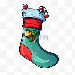 圣诞袜数字图片_添加卡通圣诞袜