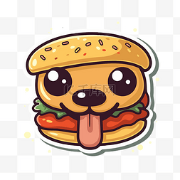 热狗汉堡卡通图片_T 恤 id 设计剪贴画的汉堡狗贴纸 