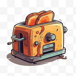 烤面包机剪贴画 卡通画烤面包机