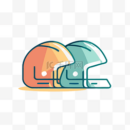 橄榄球icon图片_排列在图标中的橄榄球头盔 向量