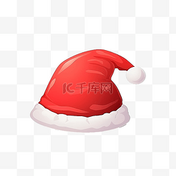 服装配件装饰图片_平红色圣诞老人帽子圣诞老人服装