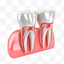 微笑女性牙齿图片_蛀牙的 3d 插图
