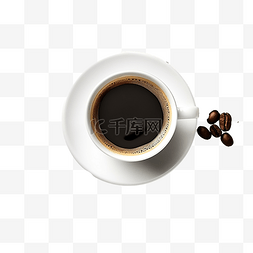 一杯咖啡和咖啡豆
