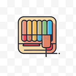 彩色油漆高清图片_显示油漆和铅笔的彩色线条图标 