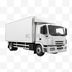 运送包裹图片_孤立的白色卡车准备运送包裹