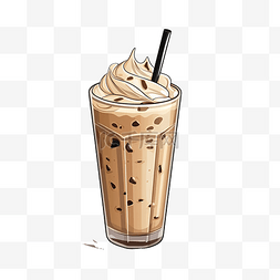 牛奶冰沙图片_咖啡冰沙饮料分离茶点饮料人工智