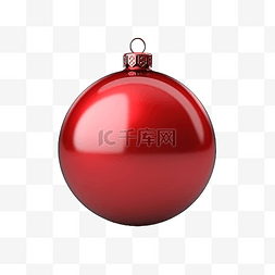 红色圣诞树玩具或球体积和逼真的