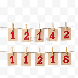 12的数字图片_圣诞节来临日历，上面有数字，用