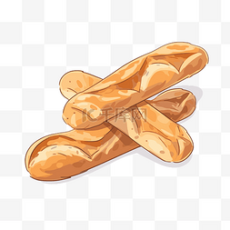 硬木图片_2 条法式面包棒卡通的法式面包剪