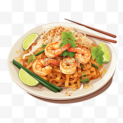 希著名的花图片_泰国Pad Thai国民食品插画