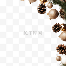 白的圣诞球图片_白纸上的圣诞组合物，上面有圣诞