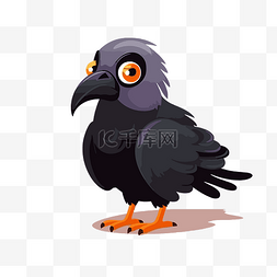 鹰的翅膀卡通图片_乌鸦剪贴画可爱的乌鸦和滑稽的脸