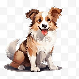 狗爪子白色图片_白色和棕色可爱的狗动物