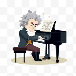 數图片_贝多芬剪贴画 贝多芬人物在钢琴