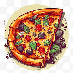 插画披萨图片图片_比萨饼薄片