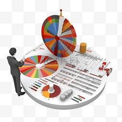 业务规划统计目标的 3d 插图