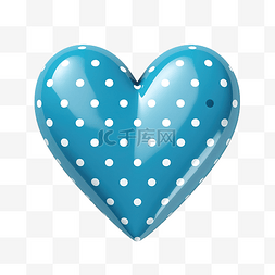 蓝色剪纸心图片_带圆点的蓝色心形