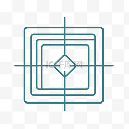 方形公司印章图片_白色背景上的方形目标图标 向量