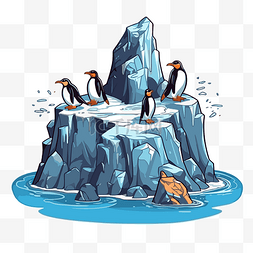 南极剪贴画企鹅和冰岛上的企鹅卡