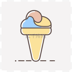 冰淇淋设计矢量线插画