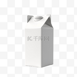 没有铭文的牛奶盒 3d 插图