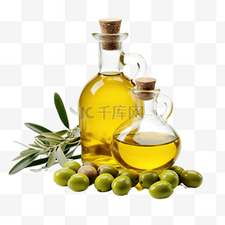 瓶橄榄油和橄榄