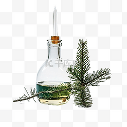 圆形讲台上有吸油管的瓶子圣诞树