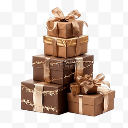 棕色玩具图片_美丽的棕色圣诞礼物，白色表面隔