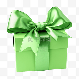带绿色蝴蝶结的礼品盒