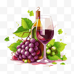 葡萄叶子图片_酿酒葡萄剪贴画 向量