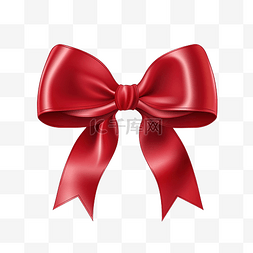 用于贺卡和礼品卡的红丝带蝴蝶结