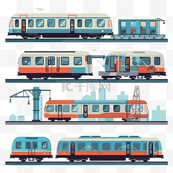电车厢图片_地铁剪贴画平面设计卡通中的几节