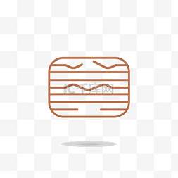 三明治图标图片_白色背景上的烤三明治图标 向量