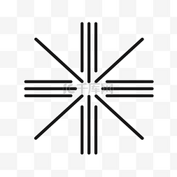 黑色和白色十字星图标 向量