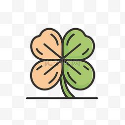 5 个三叶草图标由绿色绿色和橙色