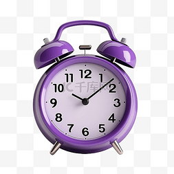 早上图片_卡通人物紫色或紫色闹钟唤醒时间