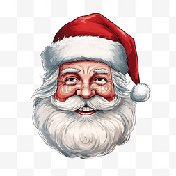 圣诞老人被隔离图片_快乐的圣诞老人脸插画