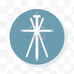 白色棍子图片_带有白色棍子和十字架设计的圆圈
