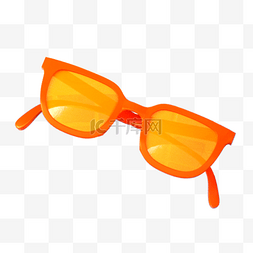 夏日沙滩防晒图片_太阳镜3d夏季橙色时尚