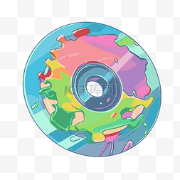 cd剪贴画 彩色的cd，上面全是液体