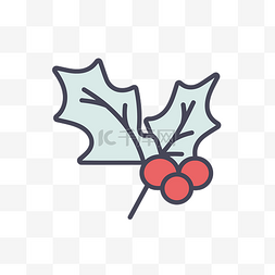 线冬青图标和红樱桃 向量