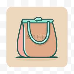 米色背景上的袋子的卡通插图 向