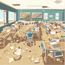 卡通打扫教室图片_打扫教室 向量