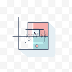 蓝色和粉色的 isquare 图标 向量