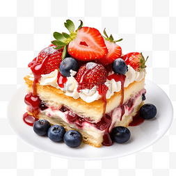 可口草莓图片_草莓甜点盒蓝莓奶油蛋糕